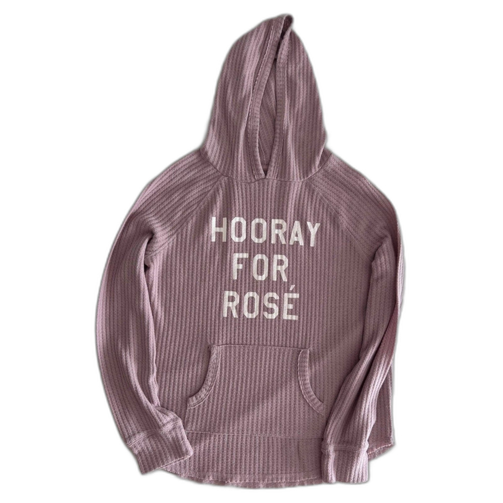 Grayson/Threads “Hooray for Rosé” Waffle-Knit Hoodie – Women’s L